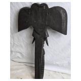 Handcrafted Wooden Elephant Wall Art Sculpture - 19" Tall