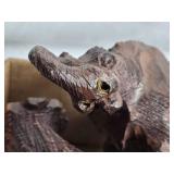 Carved Wood Elephant Figurines - Large and Small Set