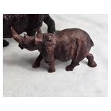 Set of 2 Decorative Rhino Figurines - Large and Small Size
