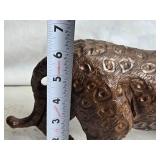 Set of 2 Handcarved Wooden Animal Figurines - Large and Small Cats