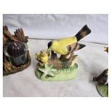 Set of 3 Decorative Bird Figurines with Candle Holder