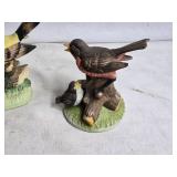 Set of 3 Decorative Bird Figurines with Candle Holder