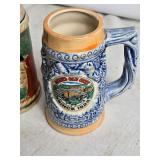 Collection of 4 Vintage Beer Steins - Budweiser and Themed Designs