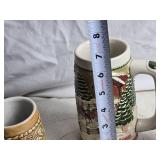 Collection of 4 Vintage Beer Steins - Budweiser and Themed Designs