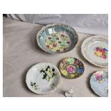 Collection of 12 Vintage Decorative Plates and Bowls - Made in Japan & Floral Designs