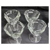 Collection of Cut Glass Tableware including Creamers, Dish, and Goblets