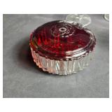 Collection of Cut Glass Tableware including Creamers, Dish, and Goblets