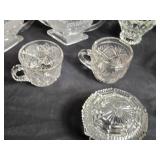 Assorted Vintage Cut Glass Bowls and Cups