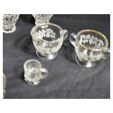 Assorted Vintage Cut Glass Bowls and Cups