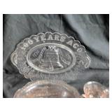 Vintage Glassware Collection Including Bowls, Plates, and Candle Holders