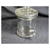 Vintage Glass Beverage Dispenser with Spigot, 10 Inches Tall