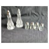 Set of 6 Vintage Glass Salt and Pepper Shakers