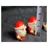 Set of 2 Vintage Santa Salt and Pepper Shakers and 2 Duck Figurines
