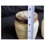 Salt and Pepper Shakers and a 5" Tall Small Storage Jar