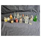Collection of Vintage Glass Bottles with Droppers - Ink Wells and Others