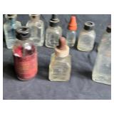Collection of Vintage Glass Bottles with Droppers - Ink Wells and Others