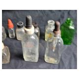 Collection of Vintage Glass Bottles with Droppers - Ink Wells and Others