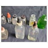 Collection of Vintage Glass Bottles with Droppers - Ink Wells and Others
