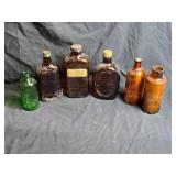 Collection of 6 Vintage Glass Bottles Including Rare Telechron Motor Cleansing Solution