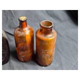 Collection of 6 Vintage Glass Bottles Including Rare Telechron Motor Cleansing Solution