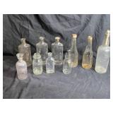 Collection of Vintage Glass Bottles - Set of 10