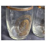 Set of 4 Vintage Coors Glasses with Gold Trim
