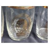 Set of 4 Vintage Coors Glasses with Gold Trim