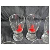Set of 8 Drinking Glasses with Red Grain Belt Logo