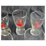 Set of 8 Drinking Glasses with Red Grain Belt Logo