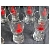 Set of 8 Drinking Glasses with Red Grain Belt Logo