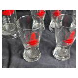 Set of 8 Drinking Glasses with Red Grain Belt Logo