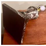 Pair of Beautiful Marble Base and Tiffany Style Stained Glass Table Lamps