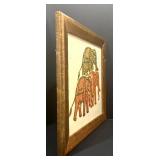 Framed Thai Elephant Temple Rubbing Print