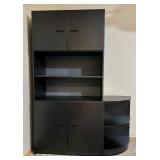 Two piece Black Modern Cabinet