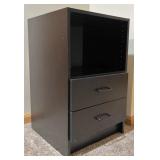 Black Side Table with Drawer Storage