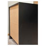 Black Side Table with Drawer Storage