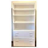 White Bookcase with Drawers