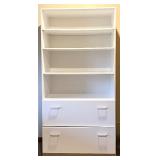 White Bookcase with Drawers