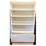 White Bookcase with Drawers