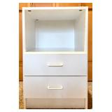 White Bedside Table with Drawers