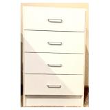 White Four Drawer Bedside Table
