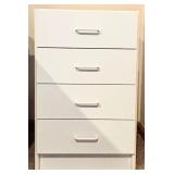 White Four Drawer Bedside Table