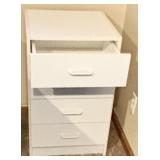 White Four Drawer Bedside Table