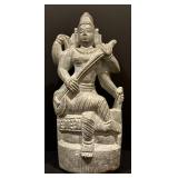 Stone Saraswati Idol Sculpted Statue