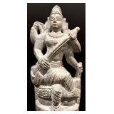 Stone Saraswati Idol Sculpted Statue