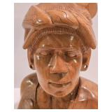 Wonderful Pair of Carved Wooden Filipino Busts