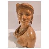 Filipino Hand-Carved Pair of Female Wooden Busts