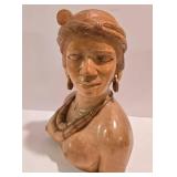 Filipino Hand-Carved Pair of Female Wooden Busts