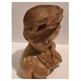 Filipino Hand-Carved Pair of Female Wooden Busts