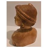 Filipino Hand-Carved Pair of Female Wooden Busts